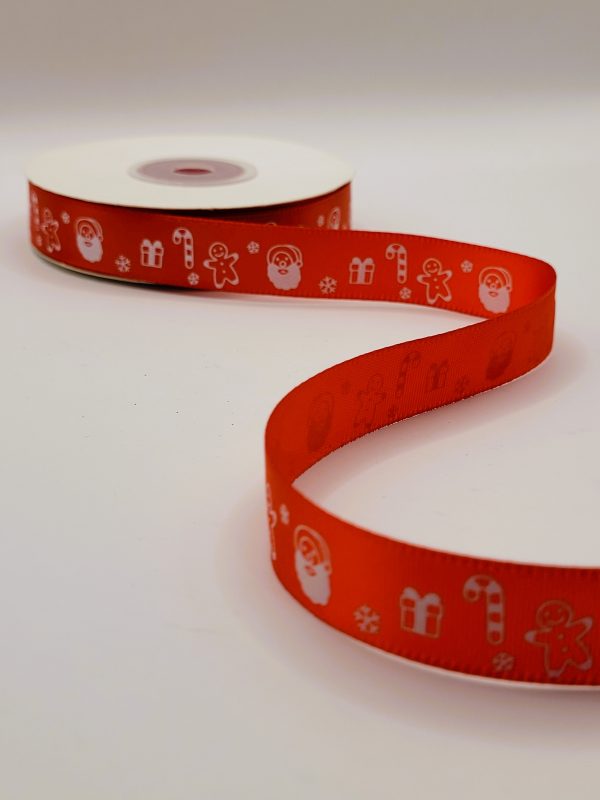 Božični saten trak Božiček 16 mm