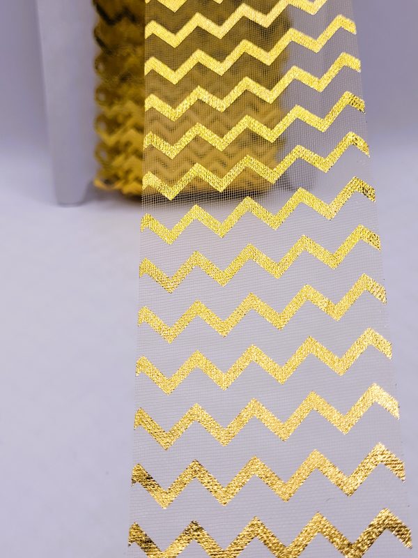 Organza trak zlat 60 mm